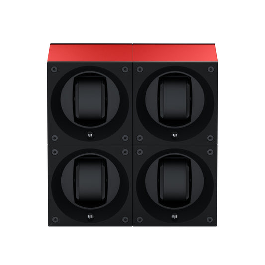 Masterbox 4 watches Red Aluminum: rotating case for automatic watches