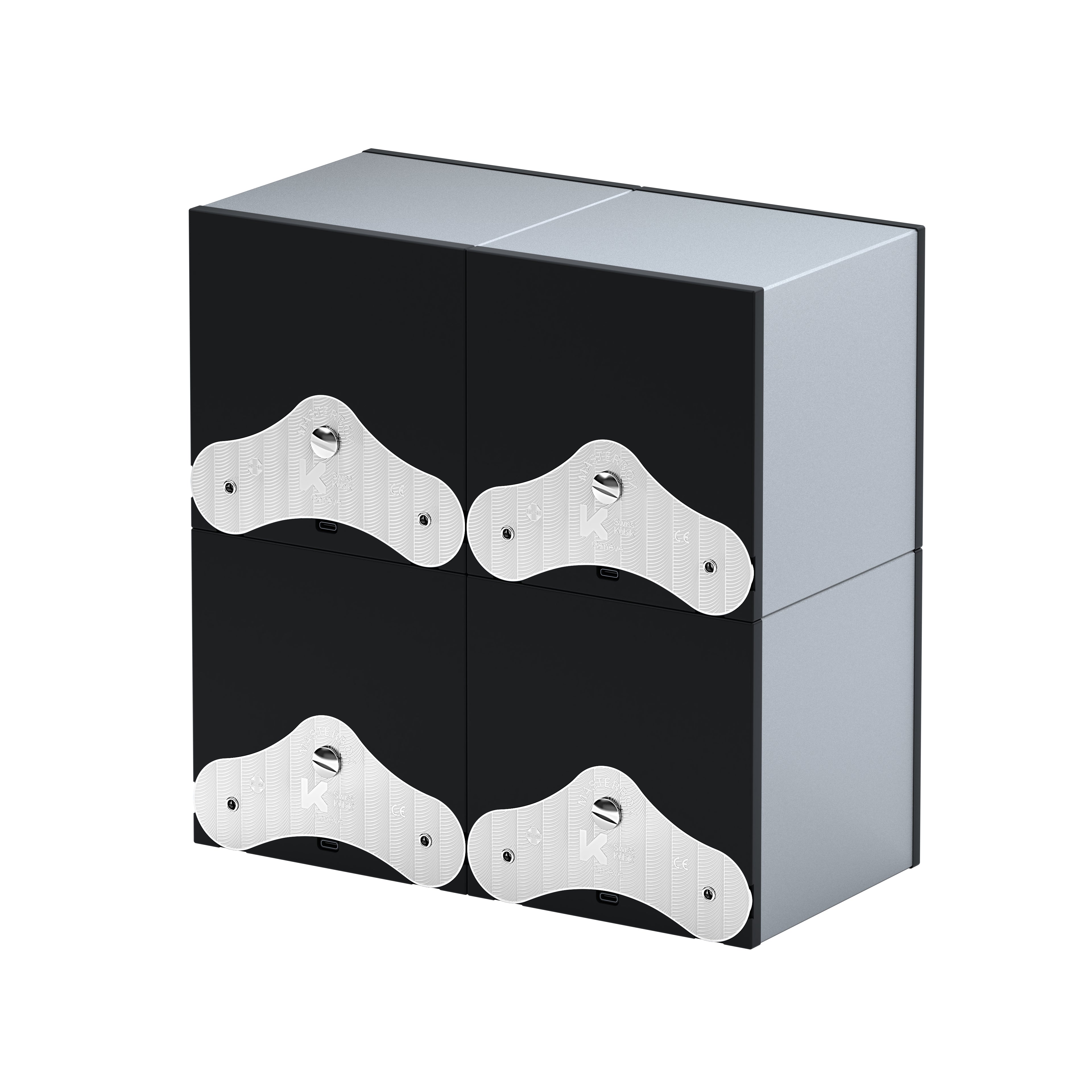 SwissKubik: Masterbox Aluminum Silver Automatic Watch Winder for 4 Watches