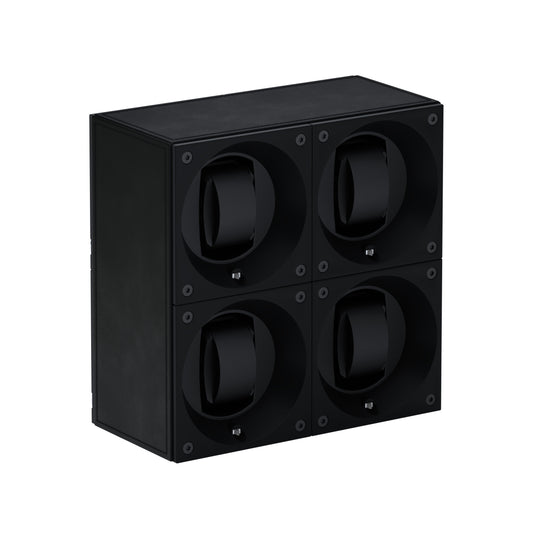 Automatic watch winder: Masterbox 4 watches Black leather