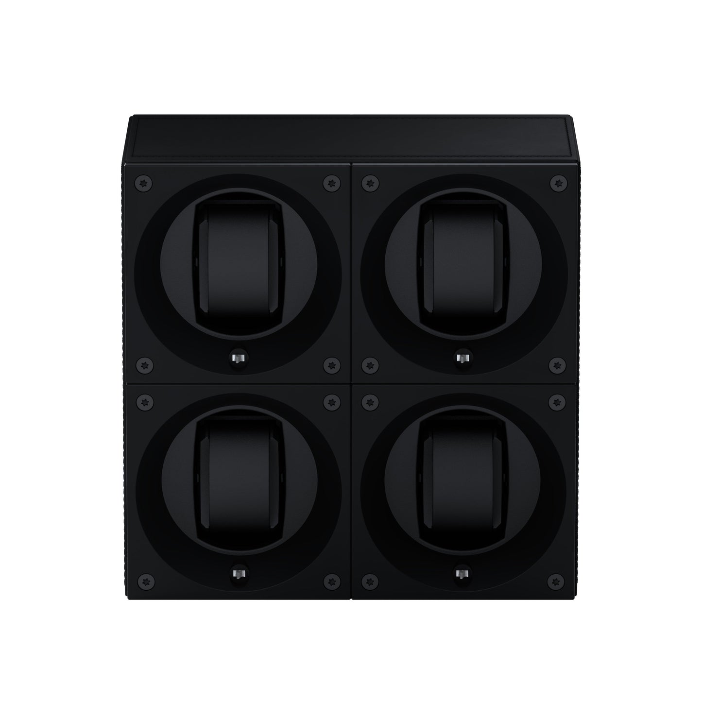 Masterbox 4 watches Black Leather: rotating case for automatic watches