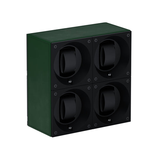 Automatic watch winder: Masterbox 4 watches Green Leather
