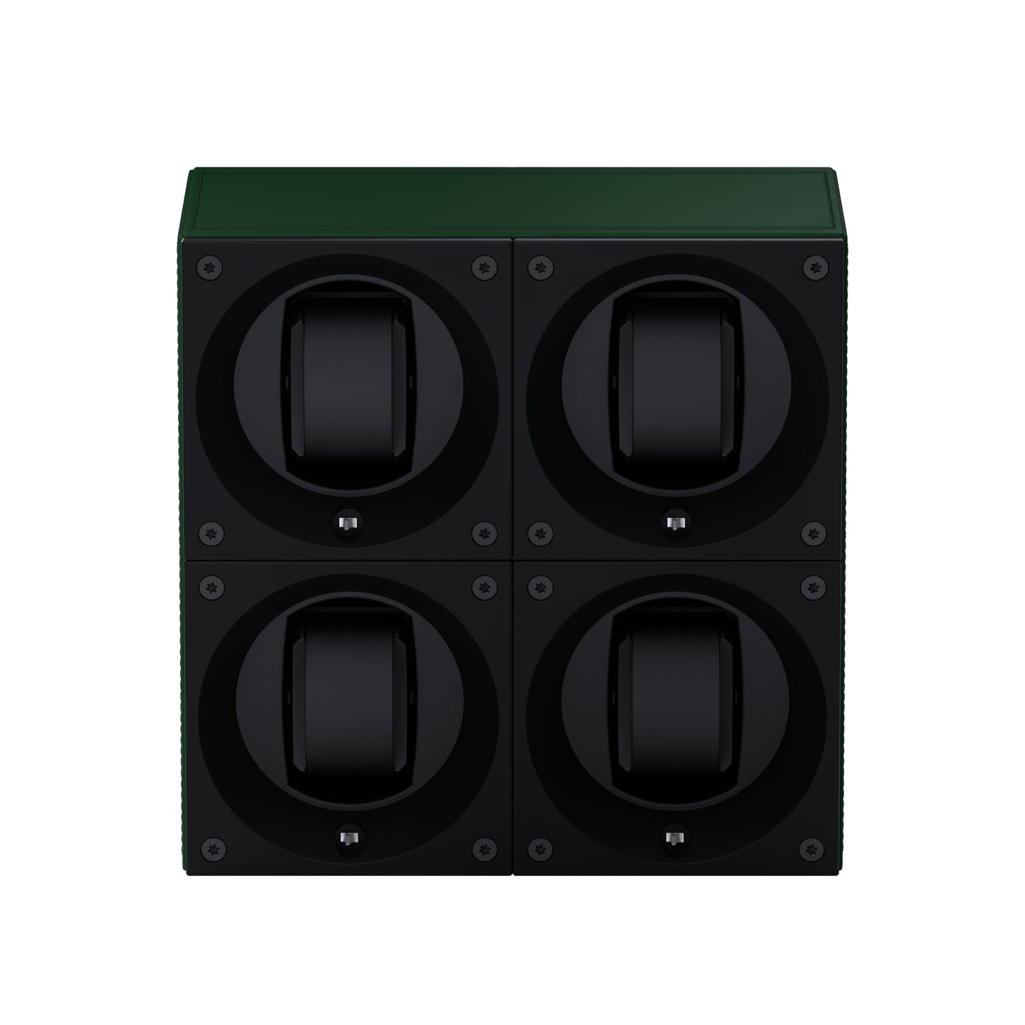 Masterbox 4 watches Green Leather: rotating case for automatic watches