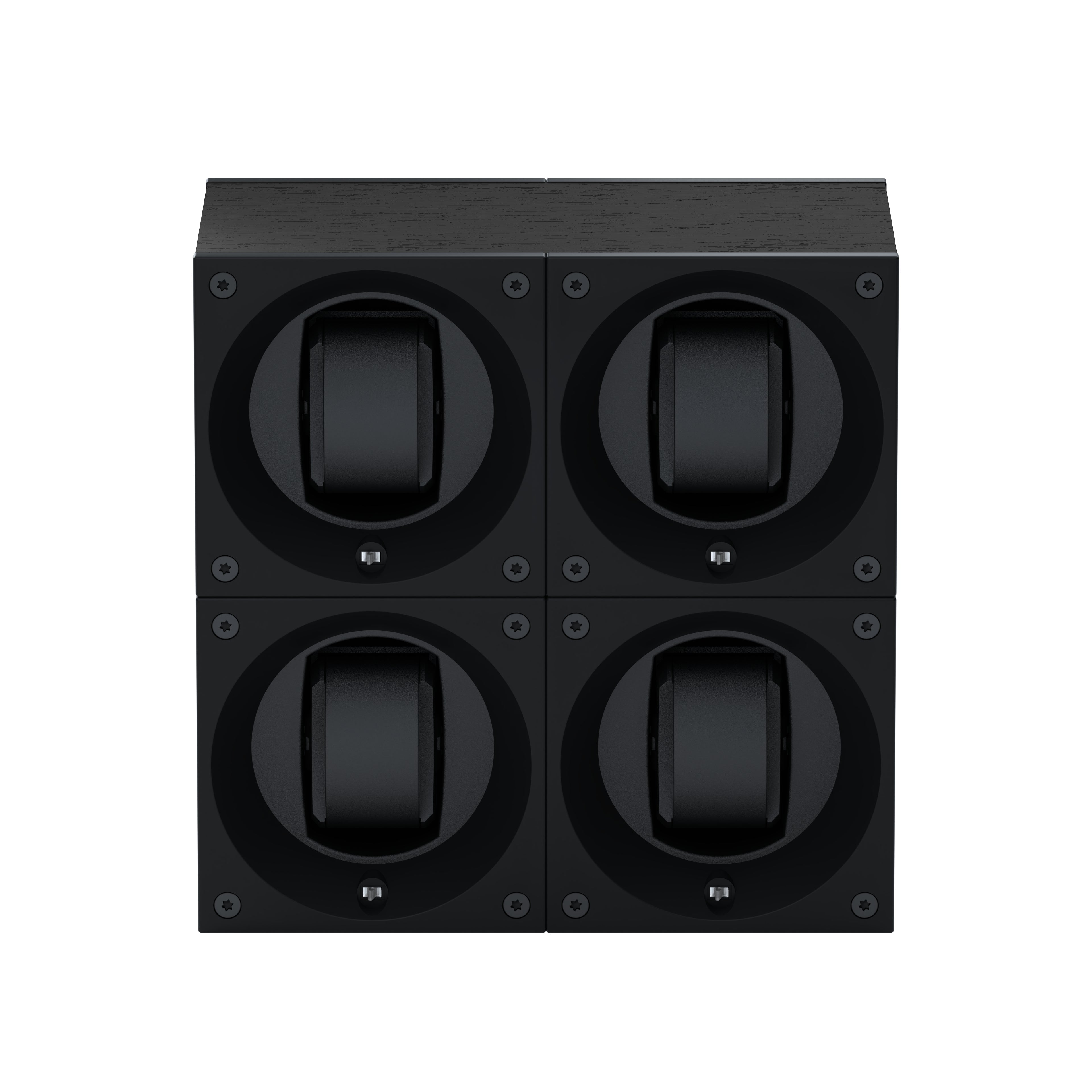Masterbox 4 Black Wenge Wood Watches: Rotating Watch Box for Automatic Watches