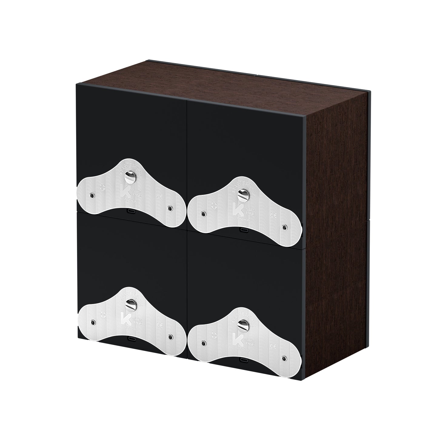 SwissKubik: Masterbox automatic watch winder in natural wenge wood for 4 watches