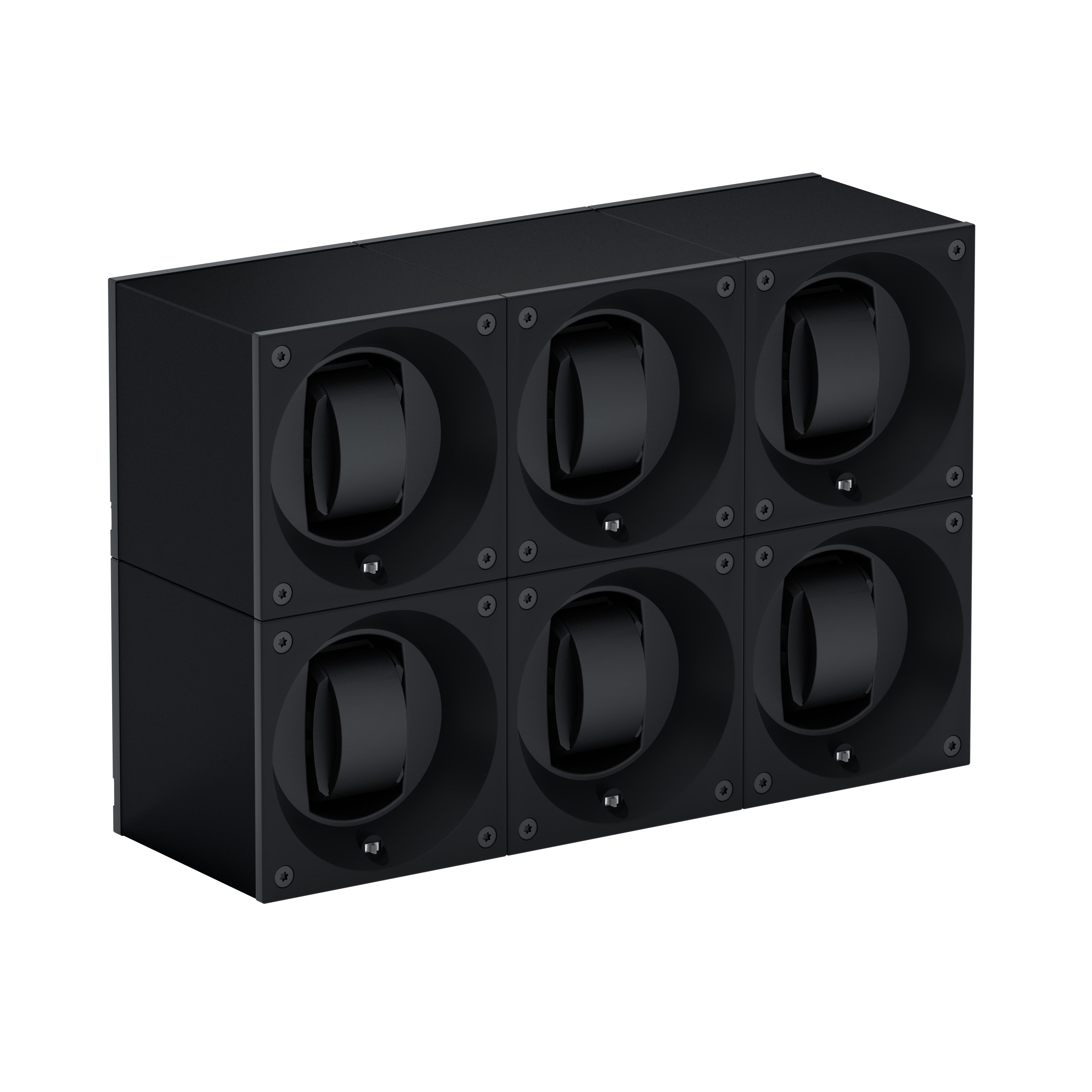 Automatic watch winder: Masterbox 6 watches Black Aluminum