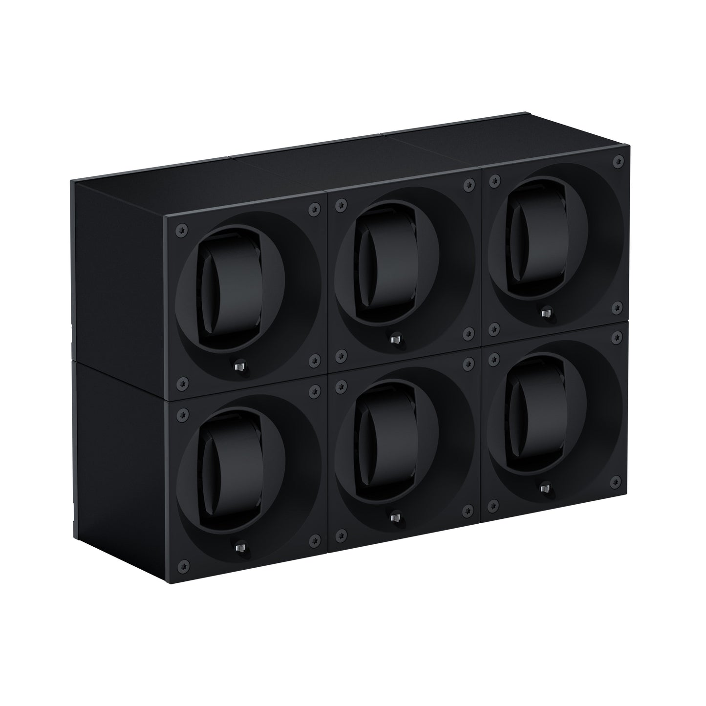 Automatic watch winder: Masterbox 6 watches Black Aluminum