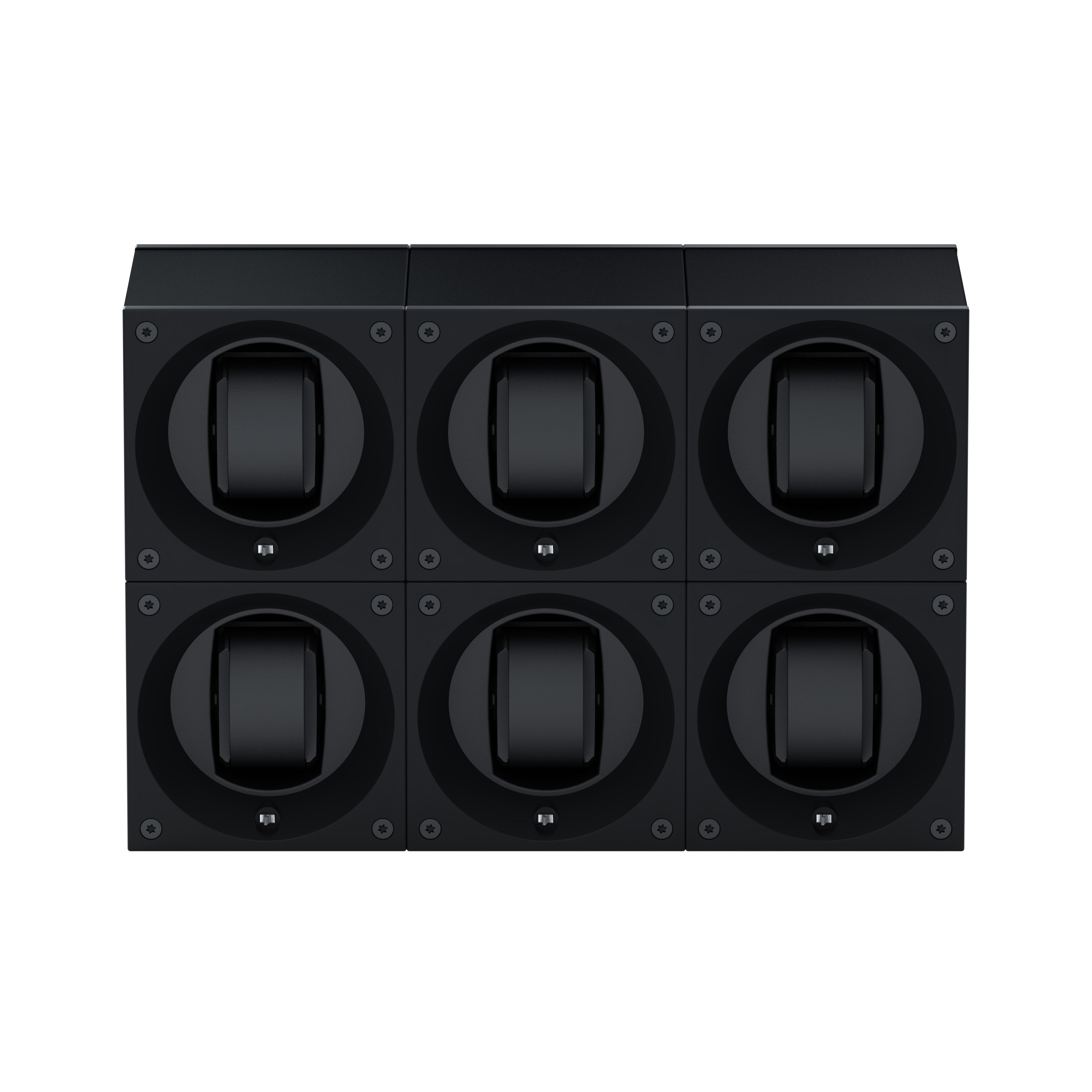 Masterbox 6 watches Black Aluminum: rotating case for automatic watches