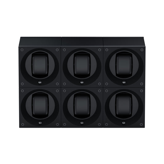 Masterbox 6 watches Black Aluminum: rotating case for automatic watches
