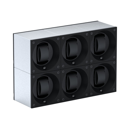 Automatic watch winder: Masterbox 6 watches Brushed Aluminum