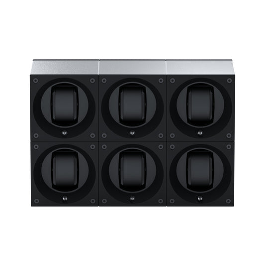 Masterbox 6 Brushed Aluminum Watches: Rotating Watch Case for Automatic Watches