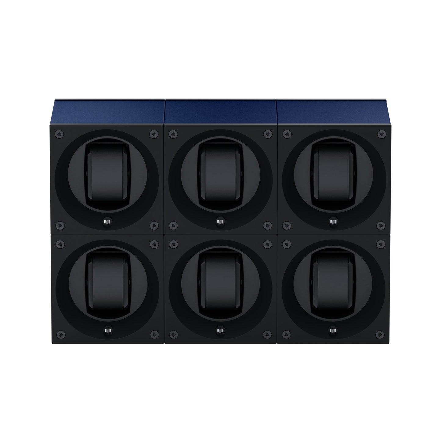 Masterbox 6 watches Aluminum Navy Blue: rotating case for automatic watches