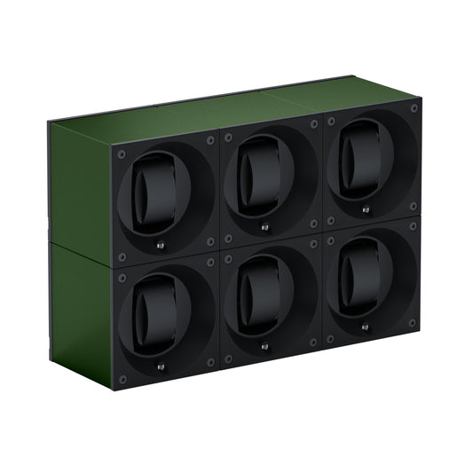 Automatic watch winder: Masterbox 6 watches Dark Green Aluminum