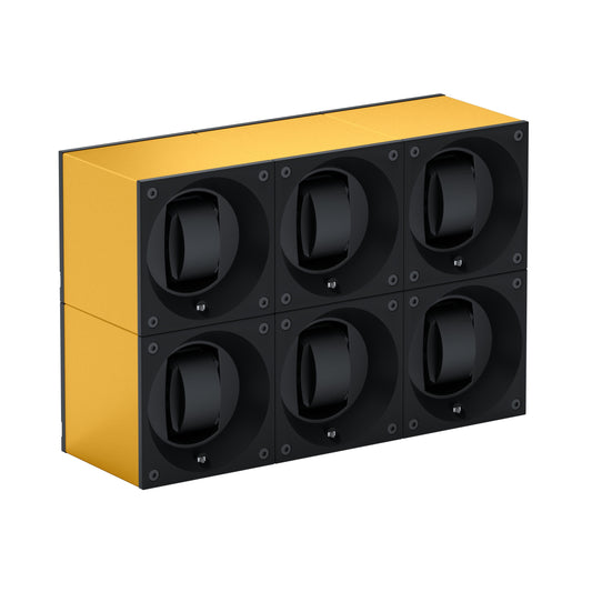 Automatic watch winder: Masterbox 6 watches Aluminum Gold