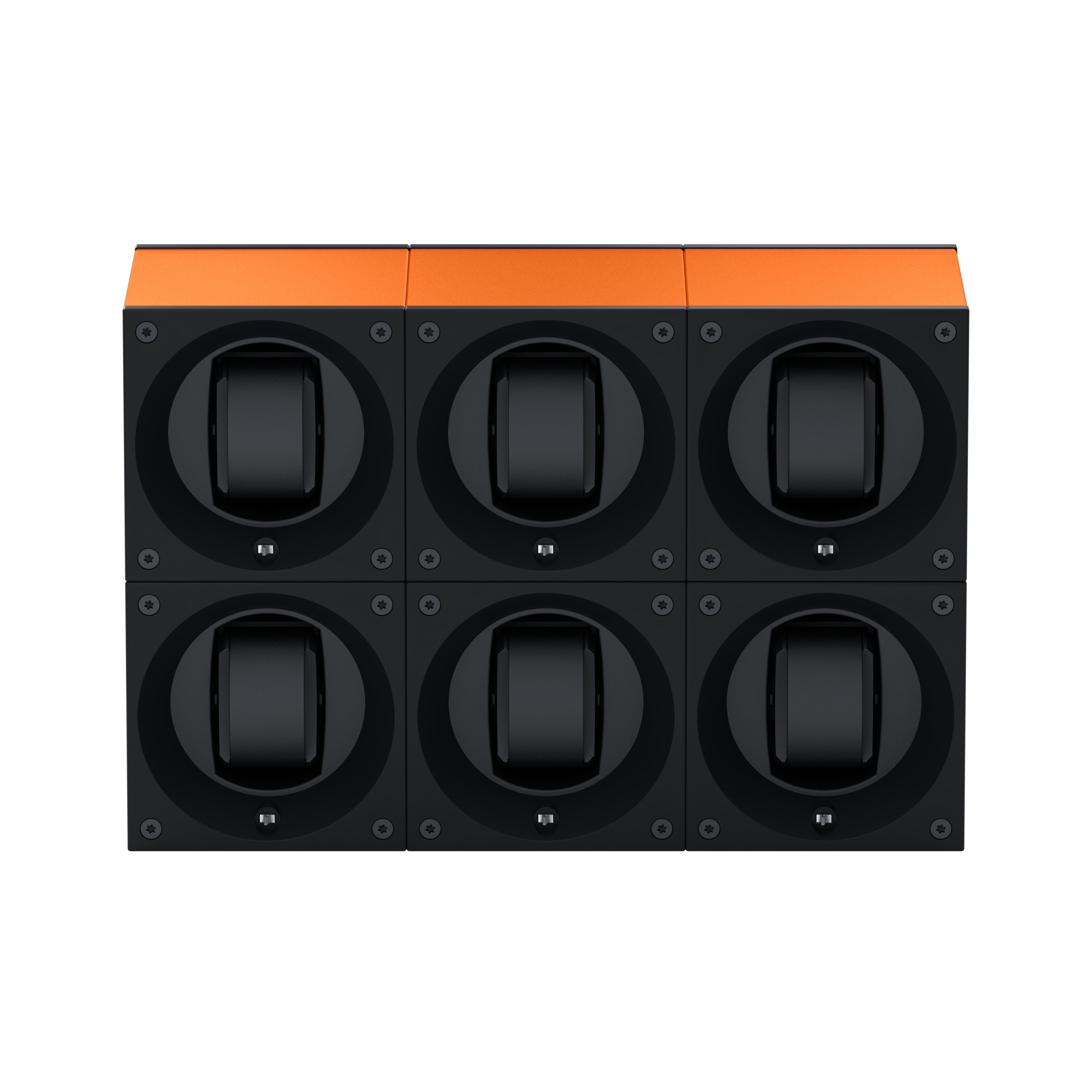 Masterbox 6 watches Aluminum Orange: rotating case for automatic watches