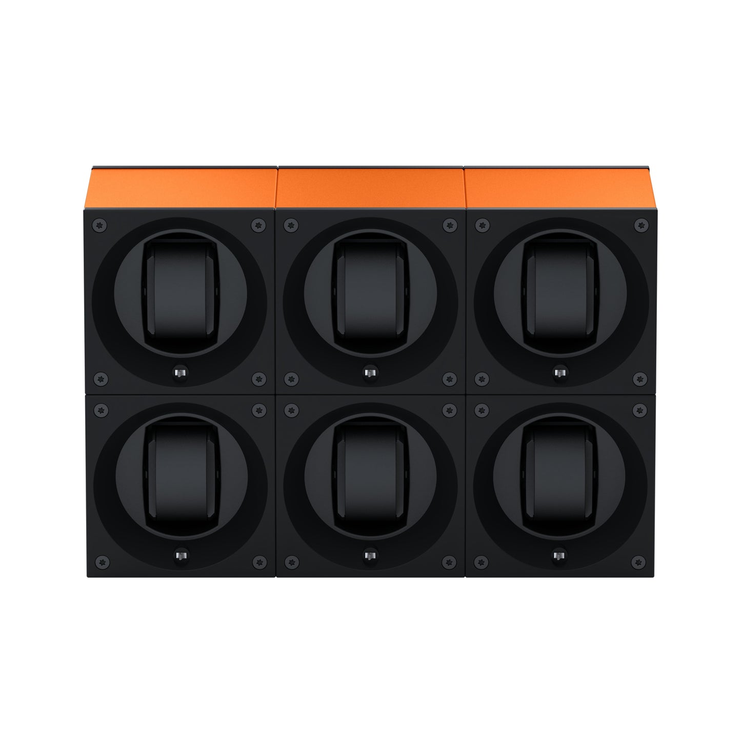 Masterbox 6 watches Aluminum Orange: rotating case for automatic watches