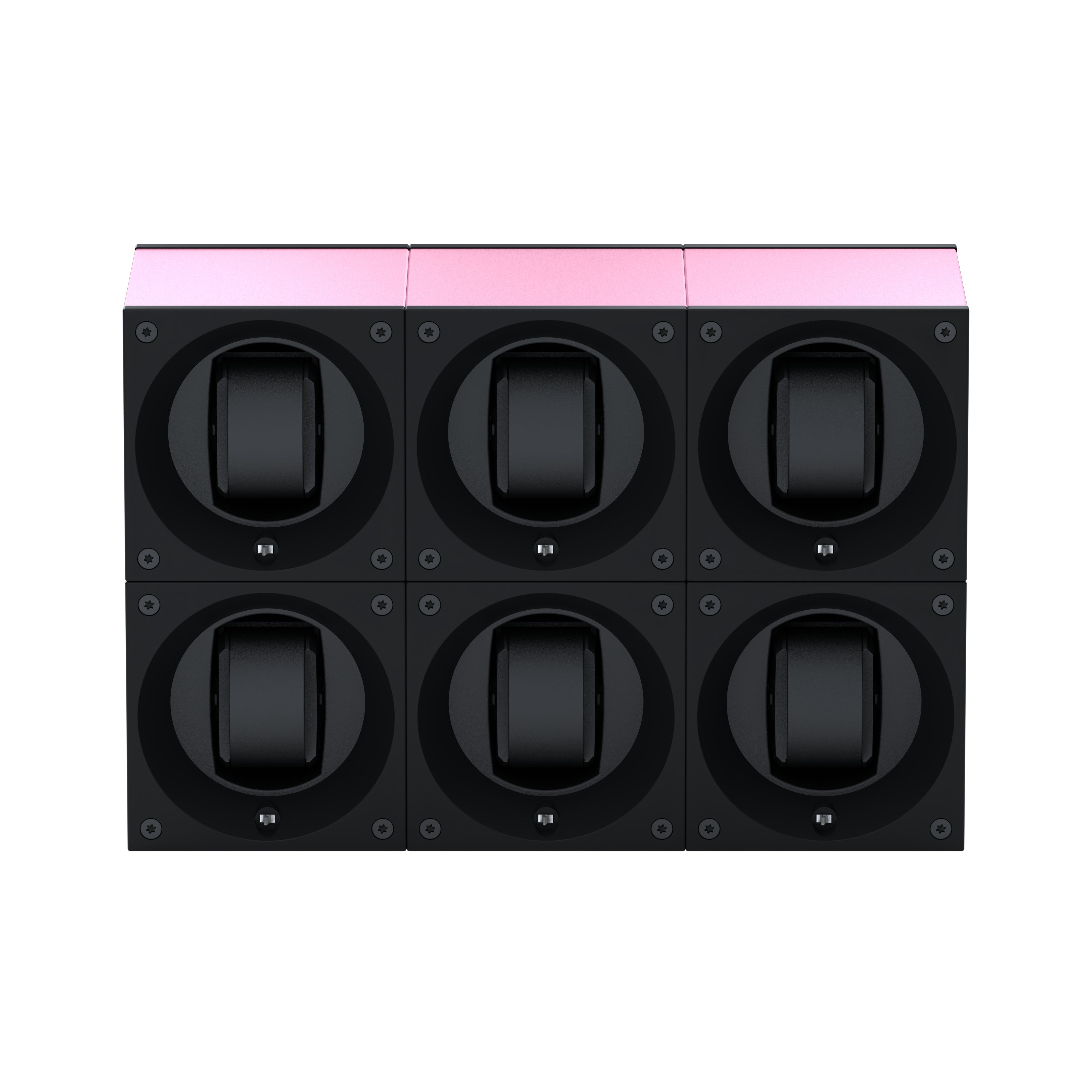 Masterbox 6 watches Pink Aluminum: rotating case for automatic watches