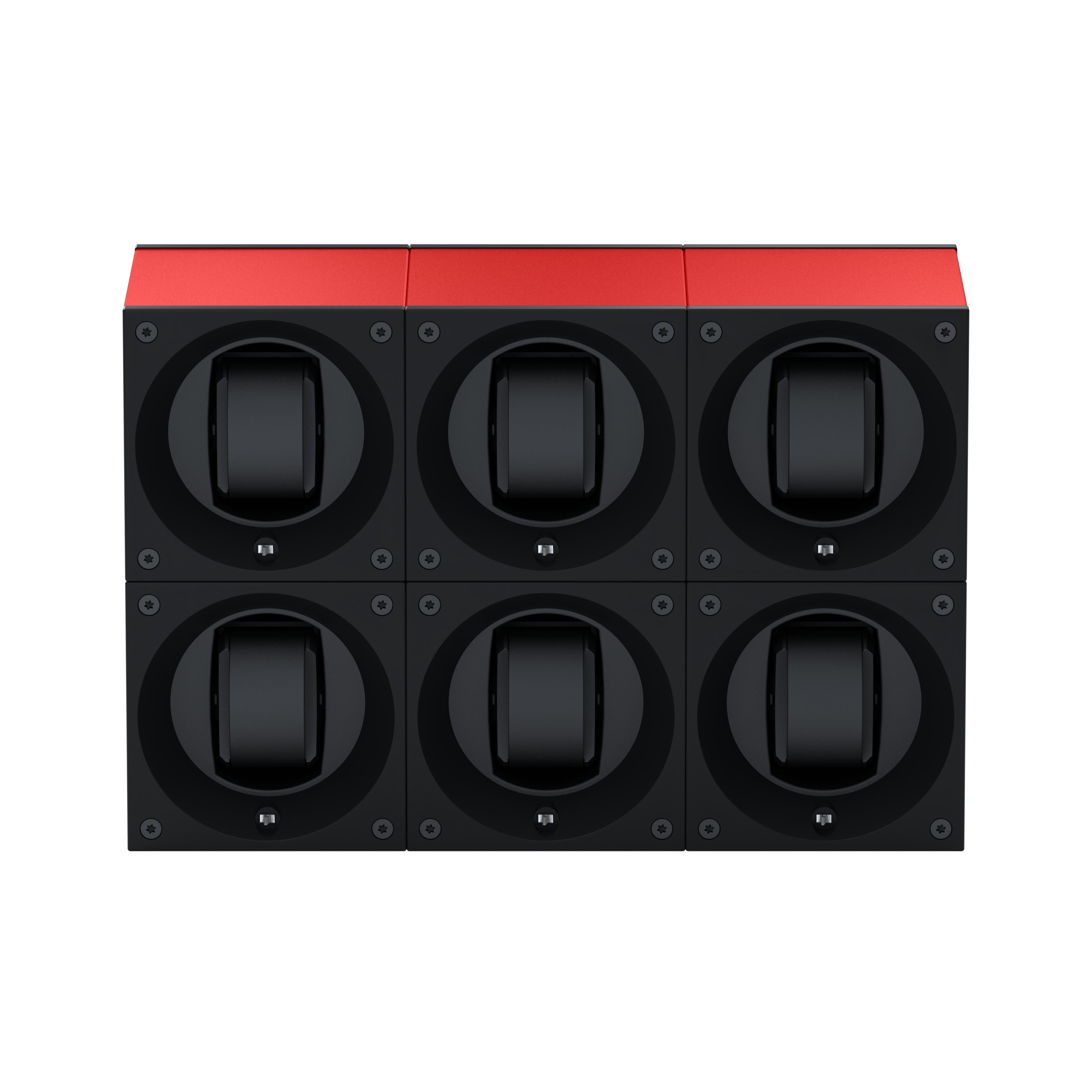 Masterbox 6 watches Red Aluminum: rotating case for automatic watches