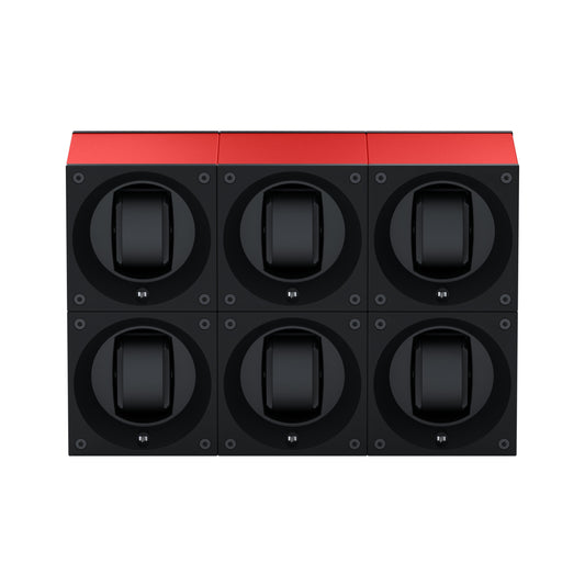 Masterbox 6 watches Red Aluminum: rotating case for automatic watches
