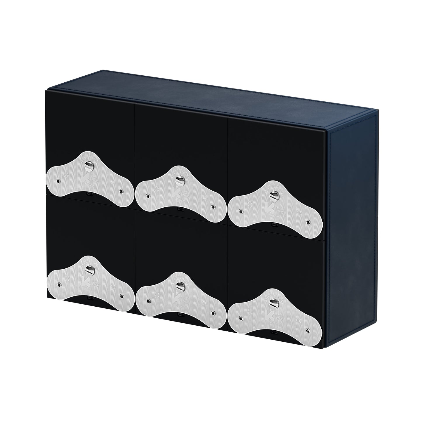 SwissKubik: Masterbox automatic watch winder, Navy Blue Leather, 6 watches