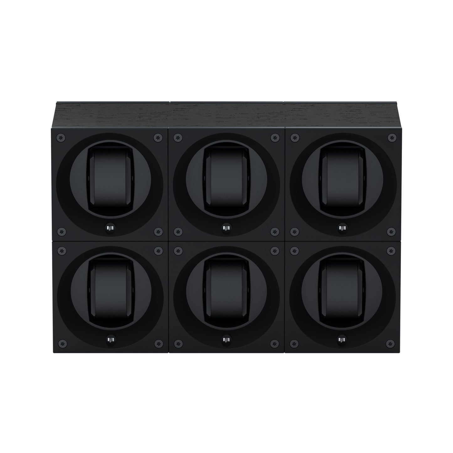 Masterbox 6 Black Wenge Wood Watches: Rotating Watch Box for Automatic Watches
