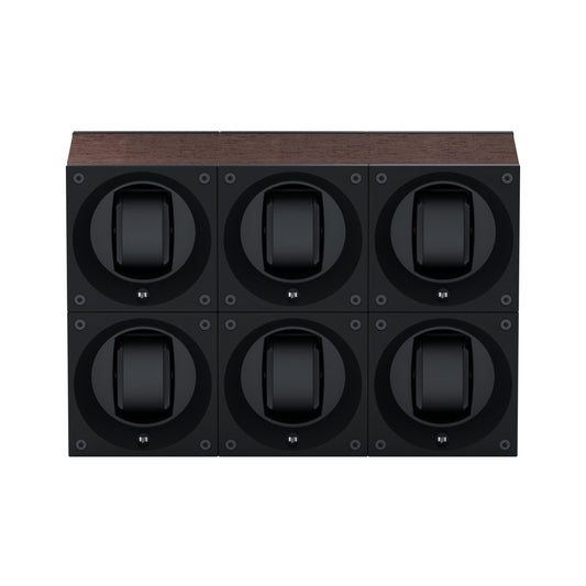 Masterbox 6 watches Natural Wenge Wood: rotating case for automatic watches