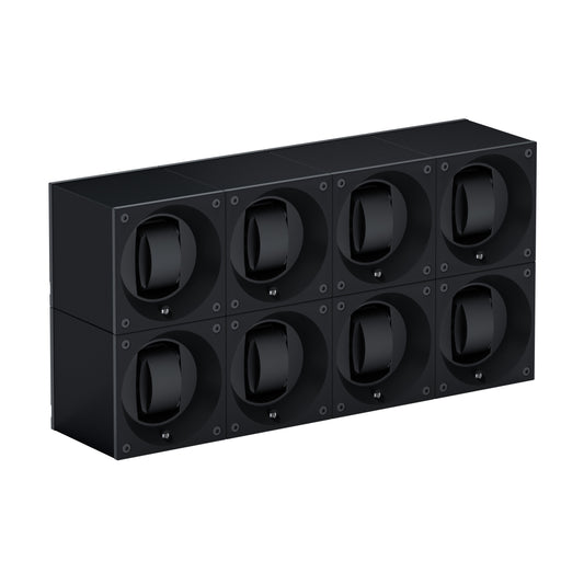 Automatic watch winder: Masterbox 8 watches Black Aluminum
