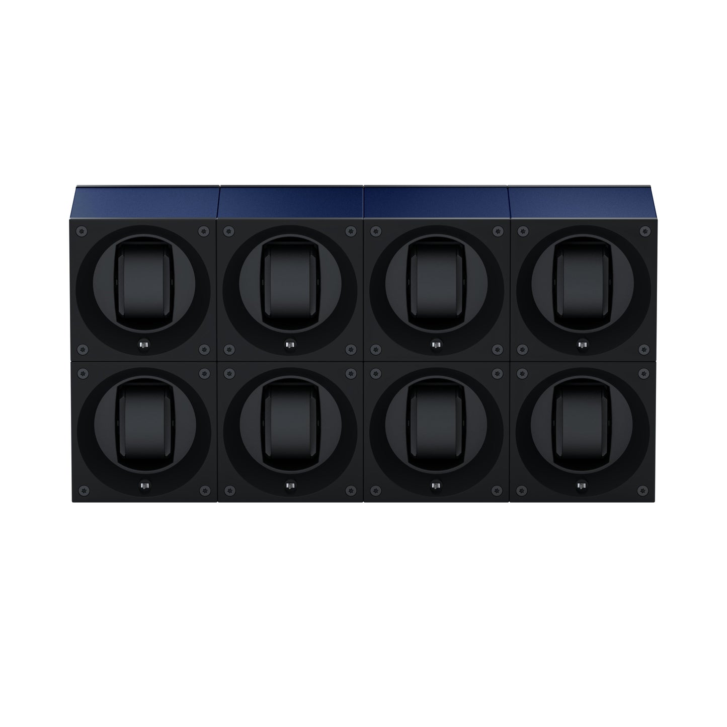 Masterbox 8 watches Aluminum Navy Blue: rotating case for automatic watches