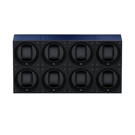 Masterbox 8 watches Aluminum Navy Blue: rotating case for automatic watches