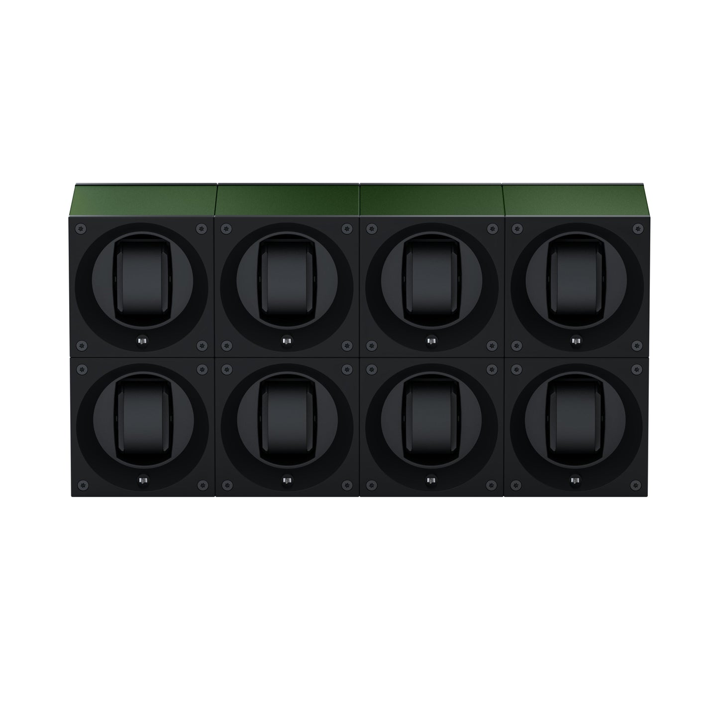 Masterbox 8 watches Dark Green Aluminum: rotating case for automatic watches