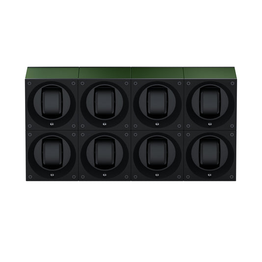 Masterbox 8 watches Dark Green Aluminum: rotating case for automatic watches