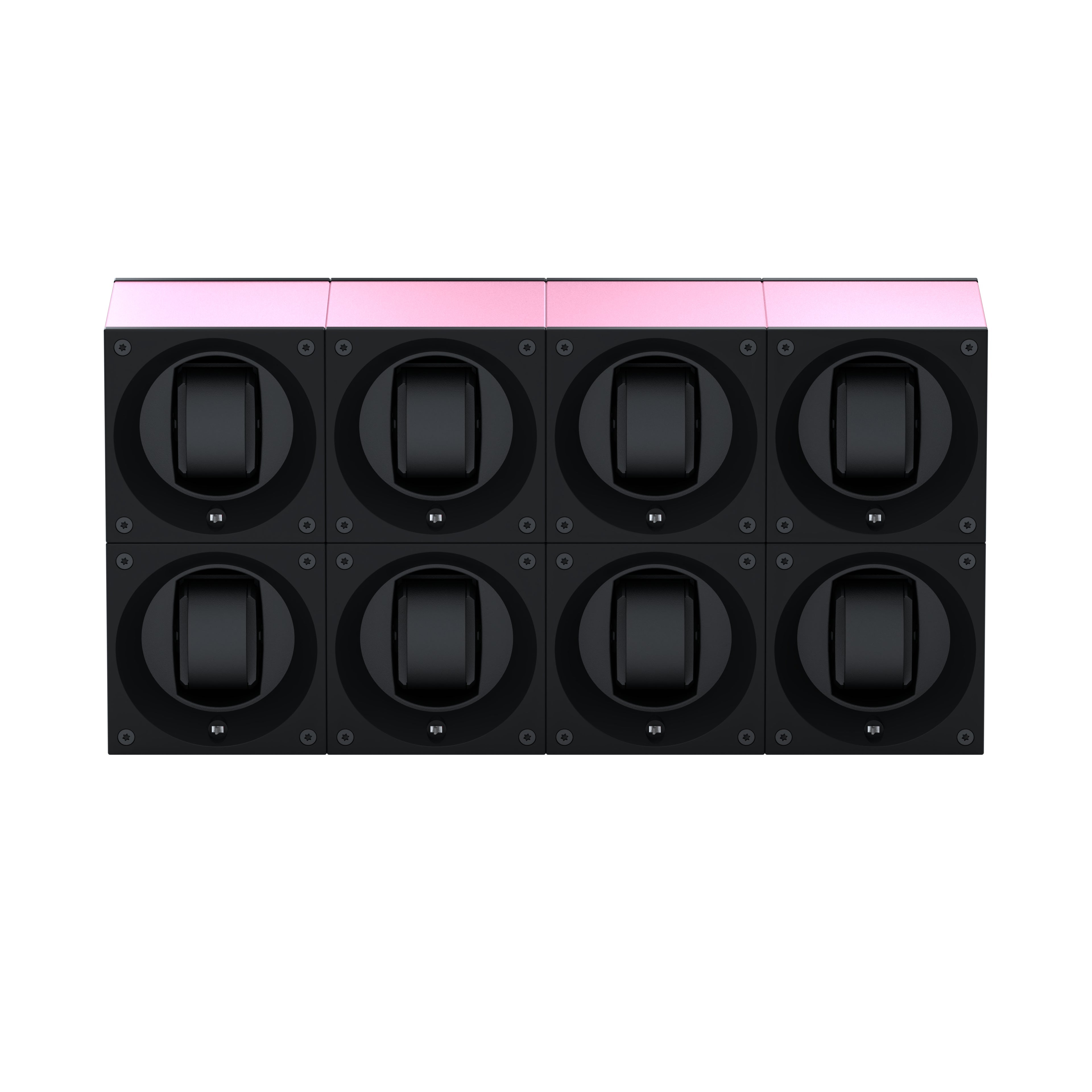 Masterbox 8 watches Pink Aluminum: rotating case for automatic watches