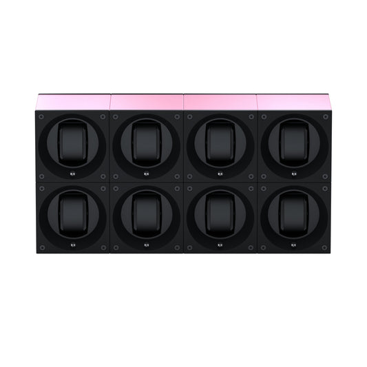 Masterbox 8 watches Pink Aluminum: rotating case for automatic watches