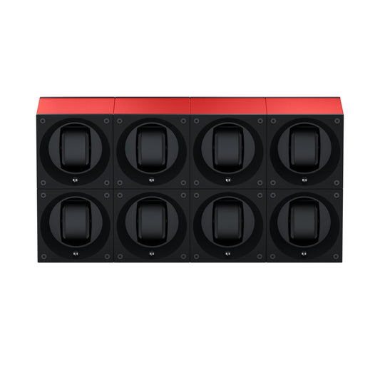 Masterbox 8 watches Red Aluminum: rotating case for automatic watches