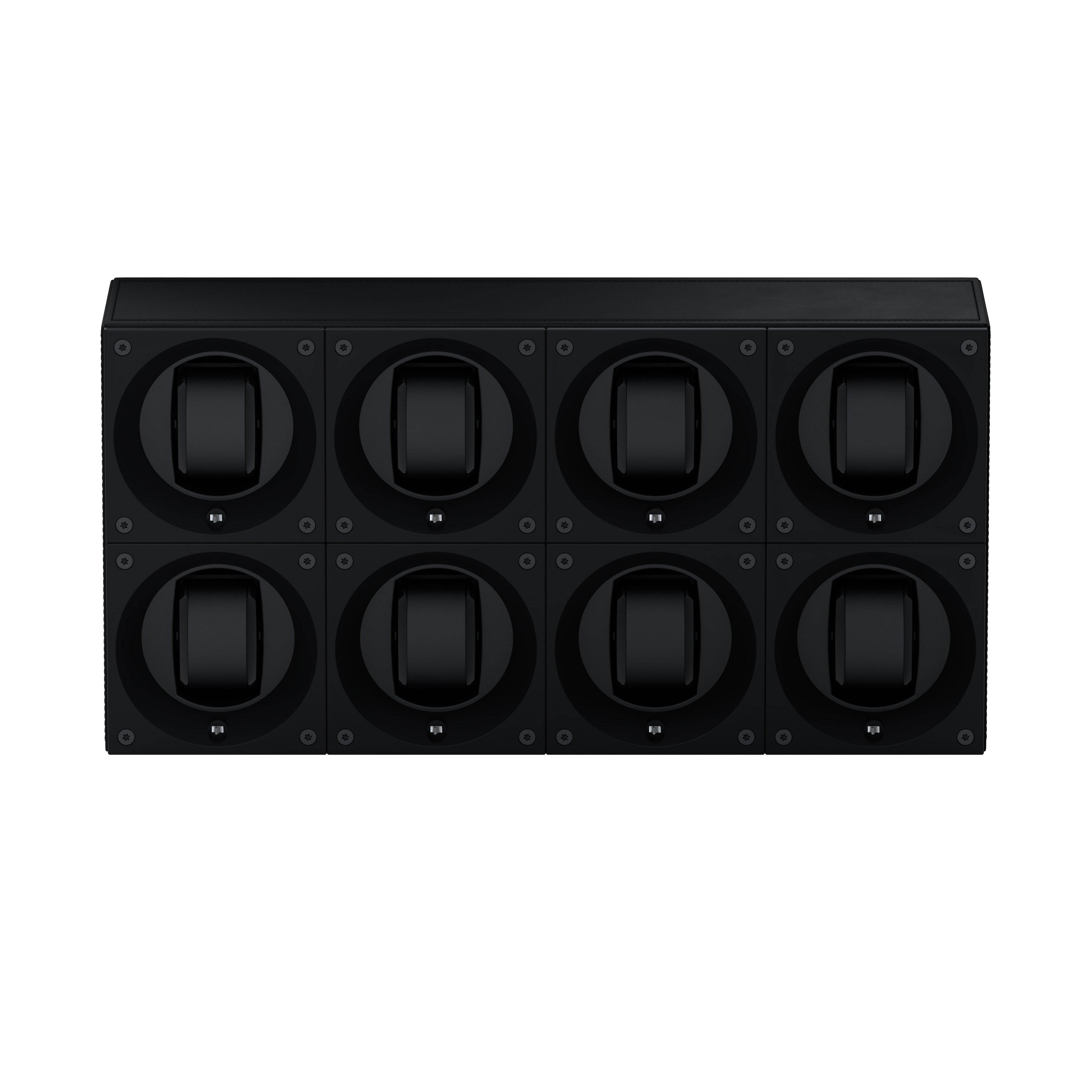 Masterbox 8 watches Black Leather: rotating case for automatic watches
