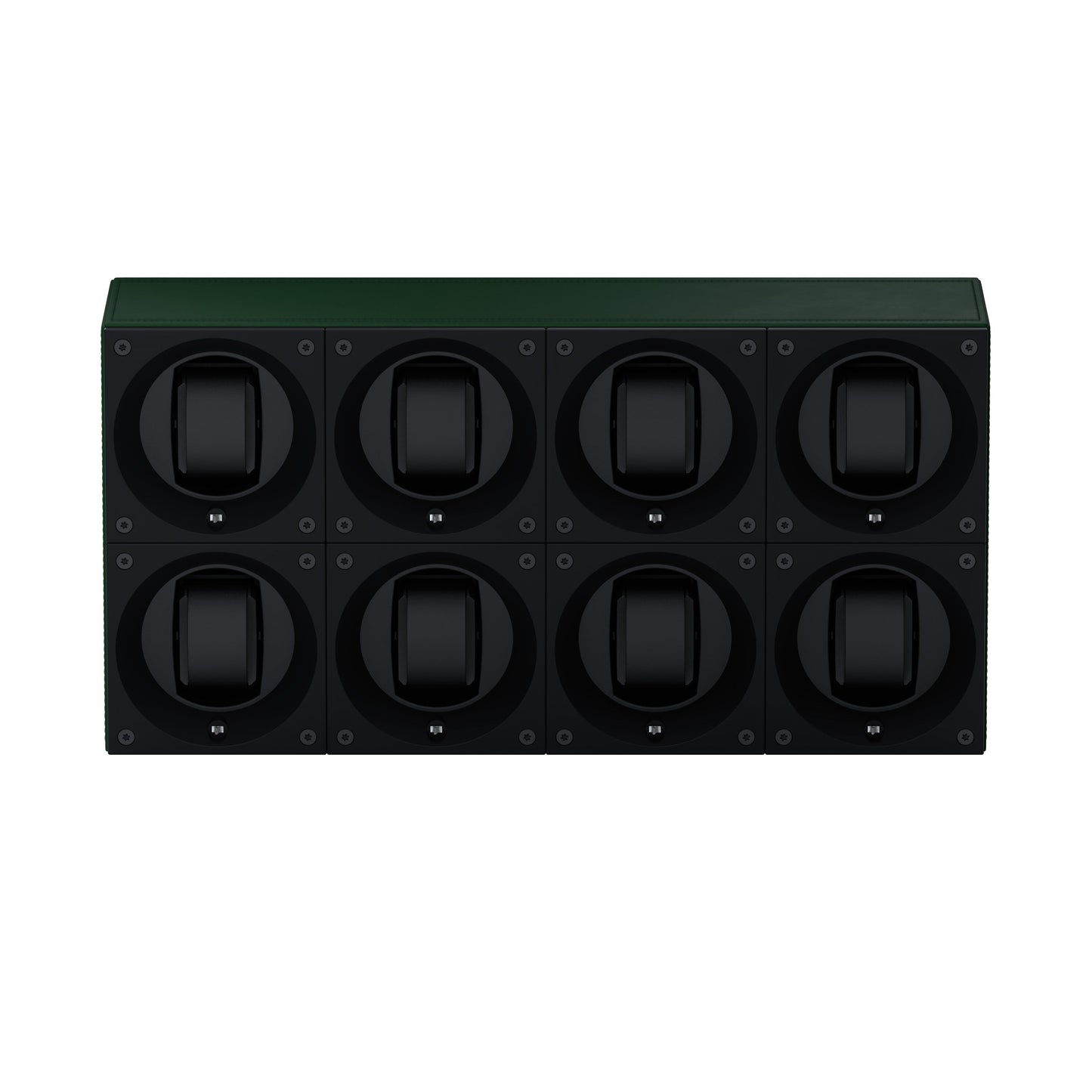Masterbox 8 watches Green Leather: rotating case for automatic watches