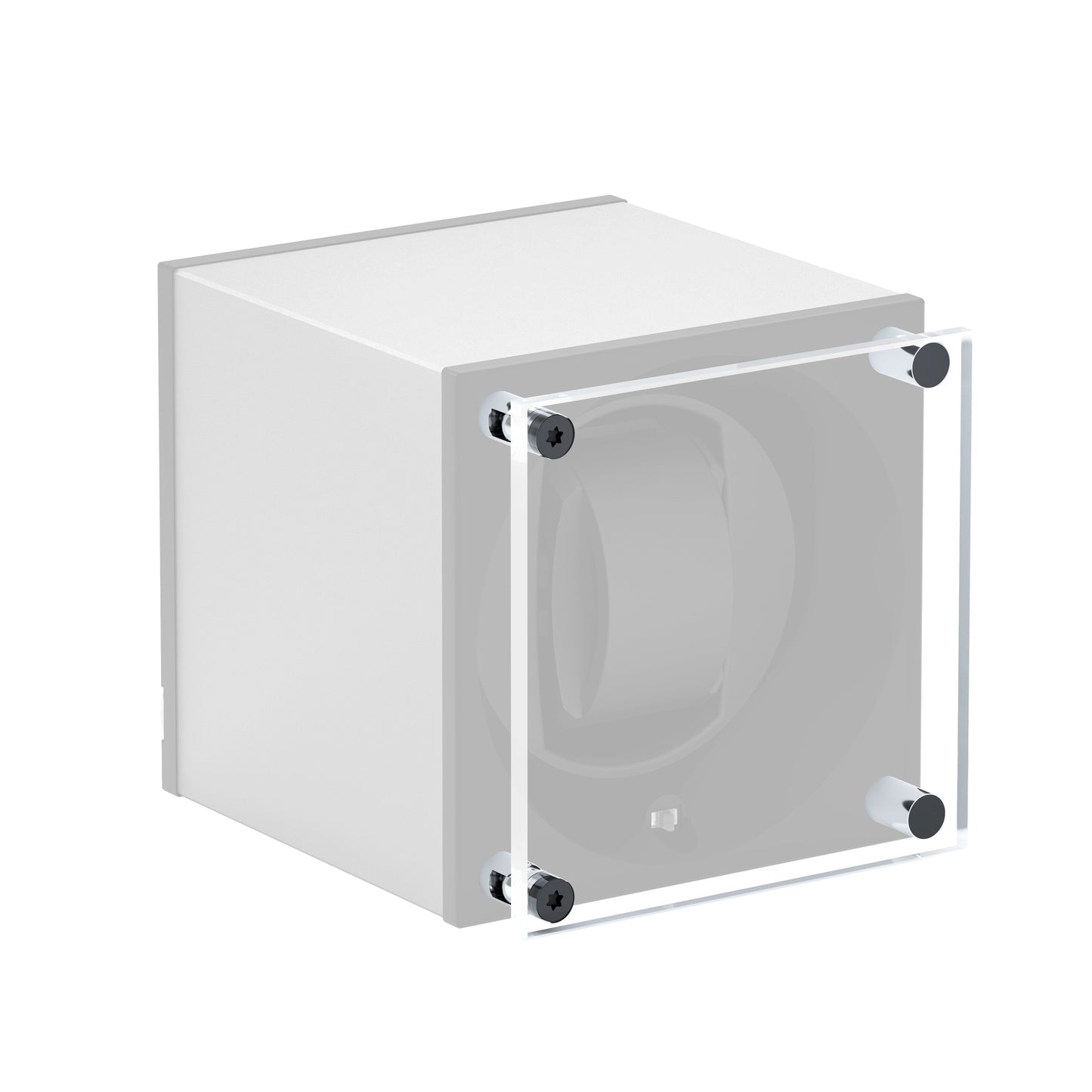 Automatic watch winder accessory: protective glass