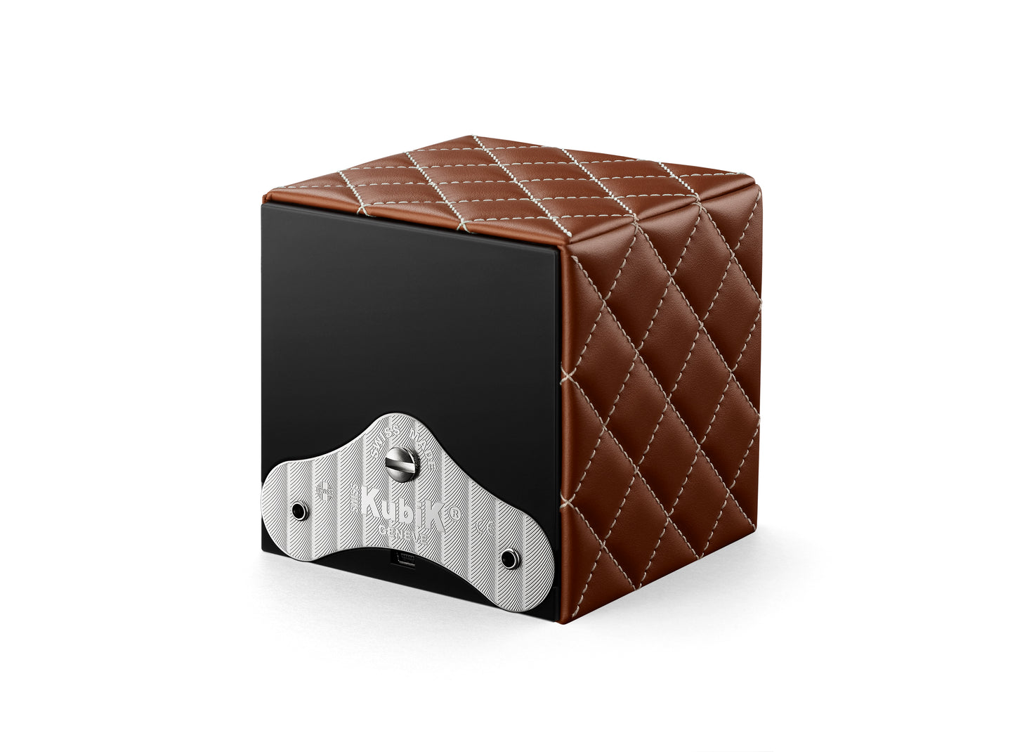 Masterbox Single Tan Toledo Leather White Matelassè Stitches - SwissKubik