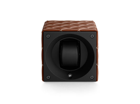 Masterbox Single Tan Toledo Leather White Matelassè Stitches - SwissKubik