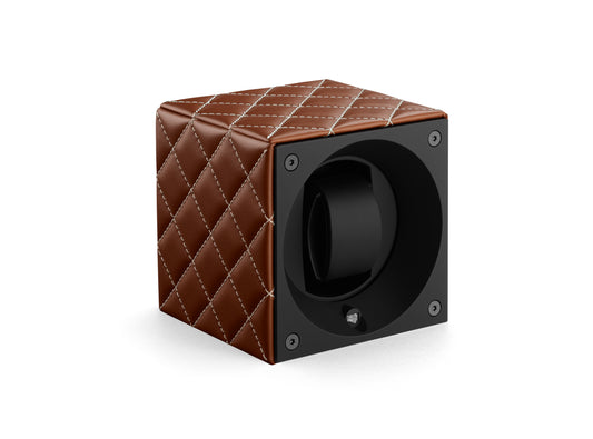 Masterbox Single Tan Toledo Leather White Matelassè Stitches - SwissKubik