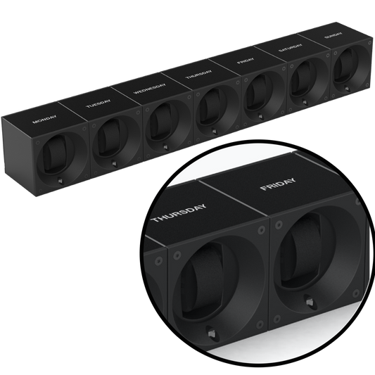 Special Edition Days of the Week Masterbox Aluminum Black - SwissKubik